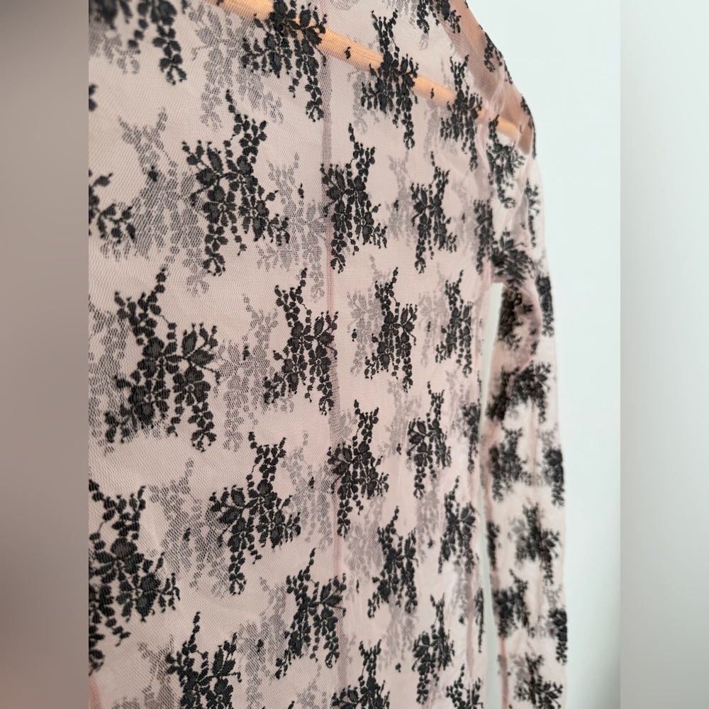 Free People Black and Pink Lace Intimate